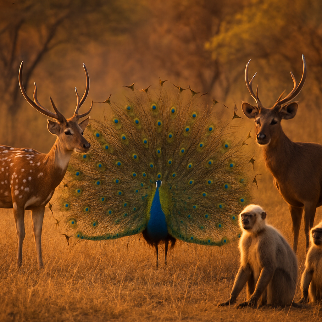 Diverse wildlife of Ranthambore including deer and birds